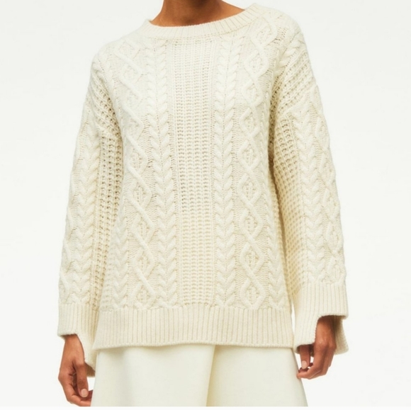 Zara cream chunky cable knit sweater size M 2022 A\W collection - Picture 13 of 14